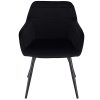 31CIy85ErQL._SL500_.jpg WOLTU Lot de 2 Chaises de Salle à Manger avec accoudoirs, Chaise de Salon Structure en métal et Assise en Velours,Noir BH93sz-2