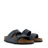 Birkenstock Mixte Arizona Birko-flor Nubuck Sandales Bout ouvert, Gris Basalte