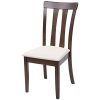 6X Chaise de Salle à Manger HWC-G46, Tissu, en Bois Massif - châssis foncé, Beige