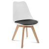 IDMarket - Lot de 6 chaises SARA Bicolore Blanches Coussin Noir