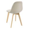 Lot de 2 Chaises de Salle à Manger Design Sièges Rembourrés Polyester Pieds en Bois de Hêtre 86 x 53 x 47 cm Beige