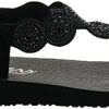 Skechers Meditation-Stars & Sparkle, Tongs Femme, Noir (Black Mitobuck/Rhinestone/Trim BBK)