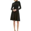 31QQBuT-CwL._SL500_.jpg AmélieBoutik Robe en tricot à col montant et évasé pour femme - Noir