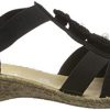 Rieker 61695-00, Sandales Bout fermé Femme, Noir