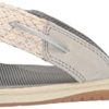 Sperry Top-Sider Tongs pour femme, Argenté (Gris clair/argenté.)