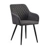 31SXGg1oigL._SL500_.jpg OFCASA Lot de 2 chaises de salle à manger en simili cuir avec accoudoirs - Gris clair - Chaises capitonnées - Design rétro - Canapé - Fauteuil pour restaurant - Réception