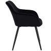 31T0aLkoIL._SL500_.jpg WOLTU Lot de 2 Chaises de Salle à Manger avec accoudoirs, Chaise de Salon Structure en métal et Assise en Velours,Noir BH93sz-2