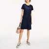 Tommy Hilfiger Th Ess Hilfiger Reg C-NK DRS SS Robe, Desert Sky Femme