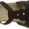Rieker 61695-00, Sandales Bout fermé Femme, Noir