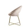 FineBuy Chaise de Salle à Manger Beige Velours/Métal Design Moderne | Chaise Cuisine avec Dossier | Chaise Rembourrée Capacité de Charge maximale 110 kg