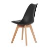 H.J WeDoo Lot de 4 chaises de Salle à Manger scandinaves, Chaises Rétro Bois de hêtre Massif- Noir