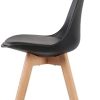 H.J WeDoo Lot de 6 Chaise de Salle à Manger Scandinave, Chaise Rembourrée pour Salle à Manger, Cuisine, Chambre - Noir