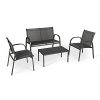 31kCo3Y6-8S._SL500_.jpg Sekey Salon de Jardin 4 Places, Ensemble de Meubles de Jardin avec 1 Canapé 2 Fauteuils et 1 Table, Coussins Inclusns, Convient aux Patio, Balcon et Terrasse, Gris