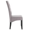 WOLTU 4 X Chaises de Salle à Manger Chaises de Cuisine Gris Clair,Chaise Salon à Manger Assise en Lin et Pied en Bois Massif,BH106hgr-4