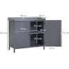 31mKadZquQL._SL500_.jpg Outsunny Armoire de Rangement de Jardin sur Pied, Table de rempotage 2 en 1 Double Porte, étagère, Plateau métal galvanisé - Gris