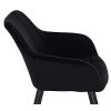 31oMZChn2sL._SL500_.jpg WOLTU Lot de 2 Chaises de Salle à Manger avec accoudoirs, Chaise de Salon Structure en métal et Assise en Velours,Noir BH93sz-2