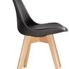 TecTake 800854 Lot de 6 Chaises de Salle à Manger Style Scandinave Mobilier d´Intérieur Pieds Bois Massif Design Moderne – Diverses Couleurs (Noir)