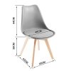 Chaises de Salle à Manger scandinave DEWINNER, Chaise de Bureau rétro, Assise rembourrée en hêtre Massif (Gray, Lot de 6)