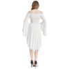 31qKMS-FQEL._SL500_.jpg KANCY KOLE Robe Gothique Femme Grande Taille, Robe Ivoire Femme Mi Longue