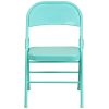 Flash Meuble Hercules Série Triple Pieds et à Double Charnière en métal Chaise Pliante, Métal, Tantalizing Teal, 4 Pack