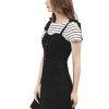 31qug0X91aL._SL500_.jpg Allegra K Mini-Robe trapèze à Bretelles boutonnées en Faux suède pour Femmes Noir