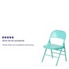 Flash Meuble Hercules Série Triple Pieds et à Double Charnière en métal Chaise Pliante, Métal, Tantalizing Teal, 4 Pack