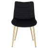 EUGAD Lot de 2 Chaises de Salle à Manger Chaise de Cuisine Assise en Velours, Pieds en métal doré,Noir 0670BY-2