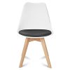 IDMarket - Lot de 6 chaises SARA Bicolore Blanches Coussin Noir