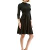 31yRBVok4rL._SL500_.jpg AmélieBoutik Robe en tricot à col montant et évasé pour femme - Noir