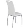 IDIMEX Lot de 4 chaises de Salle à Manger Apollo piètement chromé revêtement synthétique Blanc