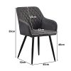 41AglS5iL._SL500_.jpg OFCASA Lot de 2 chaises de salle à manger en simili cuir avec accoudoirs - Gris clair - Chaises capitonnées - Design rétro - Canapé - Fauteuil pour restaurant - Réception