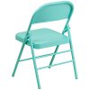 Flash Meuble Hercules Série Triple Pieds et à Double Charnière en métal Chaise Pliante, Métal, Tantalizing Teal, 4 Pack