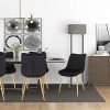 EUGAD Lot de 2 Chaises de Salle à Manger Chaise de Cuisine Assise en Velours, Pieds en métal doré,Noir 0670BY-2