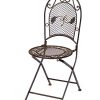 aubaho Salon de Jardin - 1 Table et 2 chaises - Fer - Style Antique - Marron