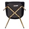 EUGAD Lot de 2 Chaises de Salle à Manger Chaise de Cuisine Assise en Velours, Pieds en métal doré,Noir 0670BY-2