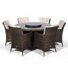 418q4yqPWtL._SL500_.jpg Salon de jardin en rotin Savannah | Ensemble marron table ronde et chaises de jardin 6 places