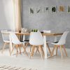 IDMarket - Lot de 6 chaises SARA Bicolore Blanches Coussin Noir