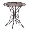 aubaho Salon de Jardin - 1 Table et 2 chaises - Fer - Style Antique - Marron