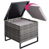 419m8Jg9hVL._SL500_.jpg TecTake Salon en rotin 4 Places Confortable Ensemble Lounge d’extérieur Salon de Jardin Meuble de Jardin – diverses Couleurs (Gris)