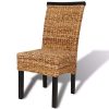 41AEQiHR66L._SL500_.jpg vidaXL 2X Chaise Salle à Manger Abaca Marron Chaise de Cuisine Chaise à Manger