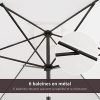 Outsunny Parasol inclinable rectangulaire métal polyester haute densité 2,95L x 1,95l x 2,4H m
