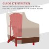 41BQaxb-O1L._SL500_.jpg Outsunny Fauteuil de Jardin Adirondack Grand Confort Porte-gobelet intégré Bois de Sapin traité Peint Rouge