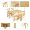 Meerveil Ensemble Table et 4 Chaises, Table de Salle à Manger Massif Pin Bois Style Classique pour Cuisine Salon Maison, 108 x 65 x 73 cm (Couleur Bois)