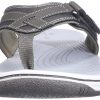 Clarks - Tongs Breeze Sea H Femme, Pewter Synthetic