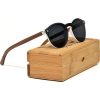 41HIYLKaZGL._SL500_.jpg GOWOOD Lunettes de soleil femmes et hommes rondes en bois de noyer avec verres une pièce noir polarisées