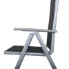 41ILEMea1yL._SL500_.jpg Chicreat - Lot de 2 chaises pliantes en aluminium, dossier réglable en 7 positions, Argenté et noir