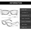 Long Keeper Lunettes de Soleil Rectangulaires Vintage Protection UV400 Lunettes Carrées Rétro pour Femmes Homme(Noir)