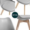 Chaises de Salle à Manger scandinave DEWINNER, Chaise de Bureau rétro, Assise rembourrée en hêtre Massif (Gray, Lot de 6)