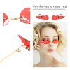 BEIFON Lunettes de Soleil en Forme Flamme Feu Lunettes de Soleil sans Monture pour Femmes Hommes Unisexes Fournitures de Fête Cadeaux Mariage Anniversaires Accessoires Cosplay Costume (Rouge)