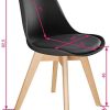 TecTake 800854 Lot de 6 Chaises de Salle à Manger Style Scandinave Mobilier d´Intérieur Pieds Bois Massif Design Moderne – Diverses Couleurs (Noir)